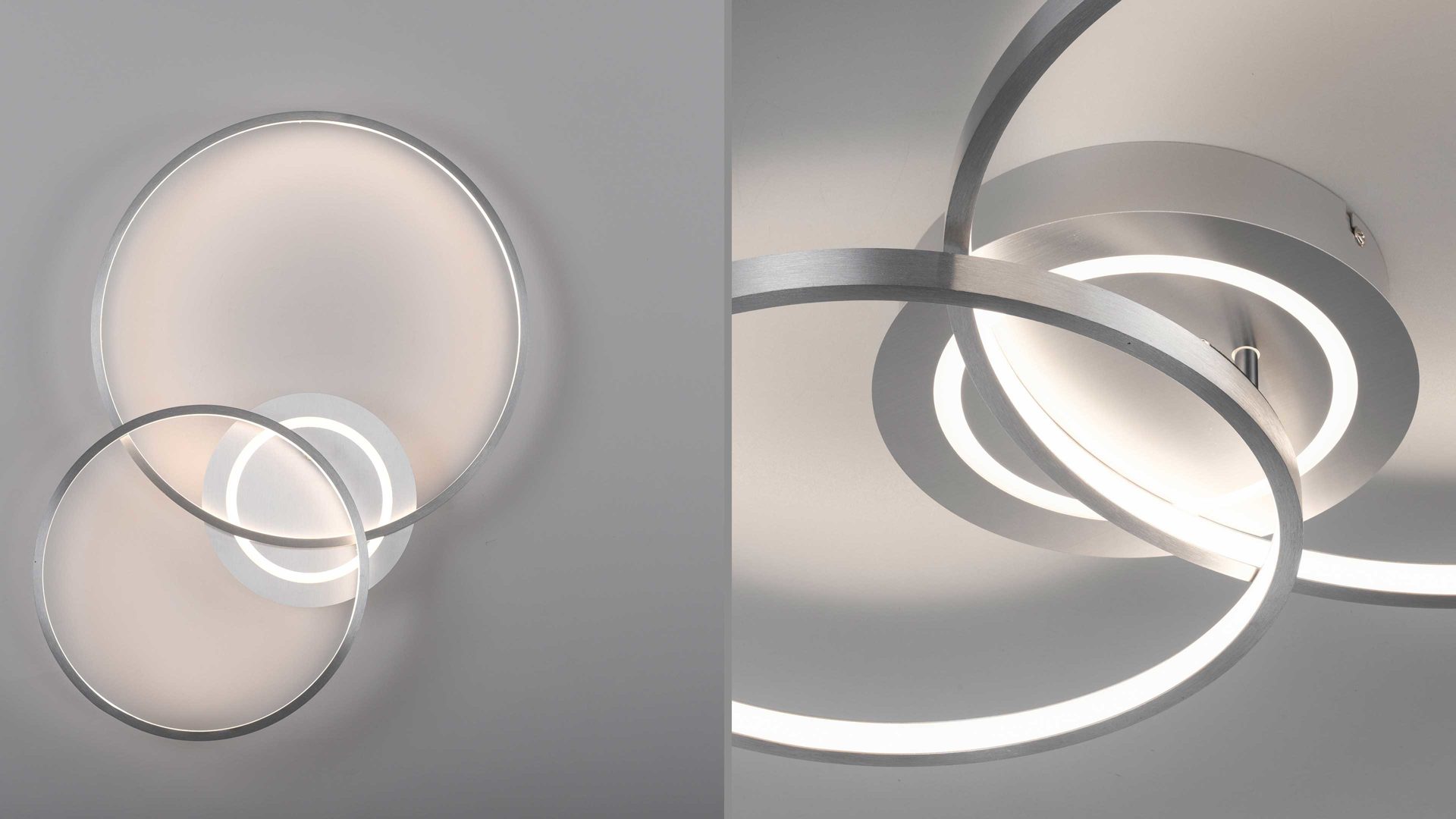 Deckenleuchte Just light. (leuchtendirekt) aus Metall in Aluminium JUST LIGHT. Leuchten Serie Asmina alufarbenes Metall - ca. 69 x 55 cm