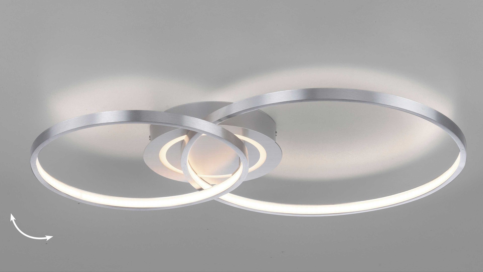 Deckenleuchte Just light. (leuchtendirekt) aus Metall in Aluminium JUST LIGHT. Leuchten Serie Asmina alufarbenes Metall - ca. 69 x 55 cm