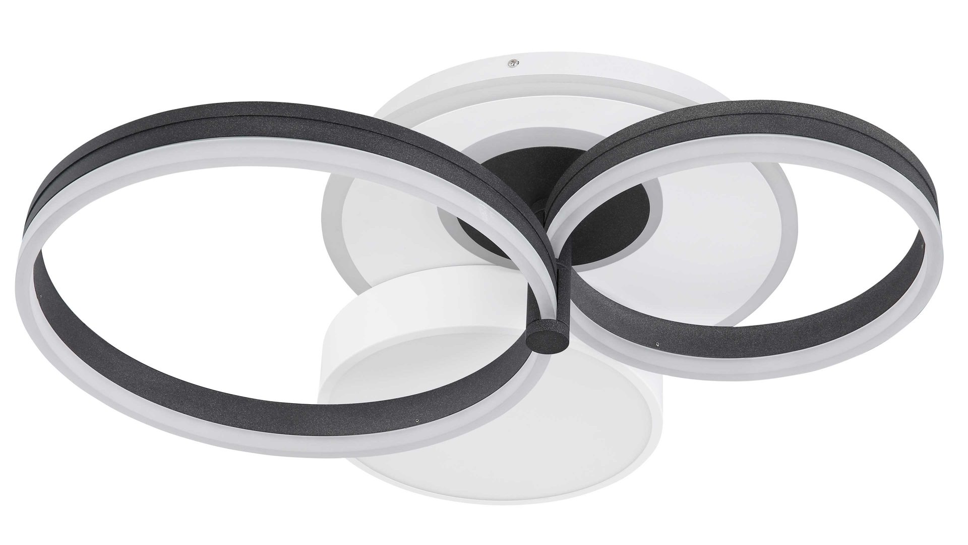 Deckenleuchte Globo lighting aus Metall in Schwarz GLOBO Leuchten Serie Jack - Deckenlampe, per App steuerbar schwarzes Metall & opalfarbenes Acryl -  ca. 69 x 59 cm