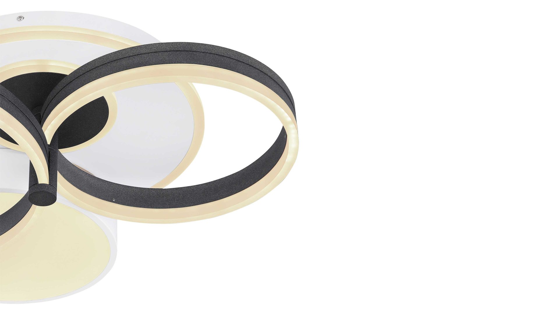 Deckenleuchte Globo lighting aus Metall in Schwarz GLOBO Leuchten Serie Jack - Deckenlampe, per App steuerbar schwarzes Metall & opalfarbenes Acryl -  ca. 69 x 59 cm