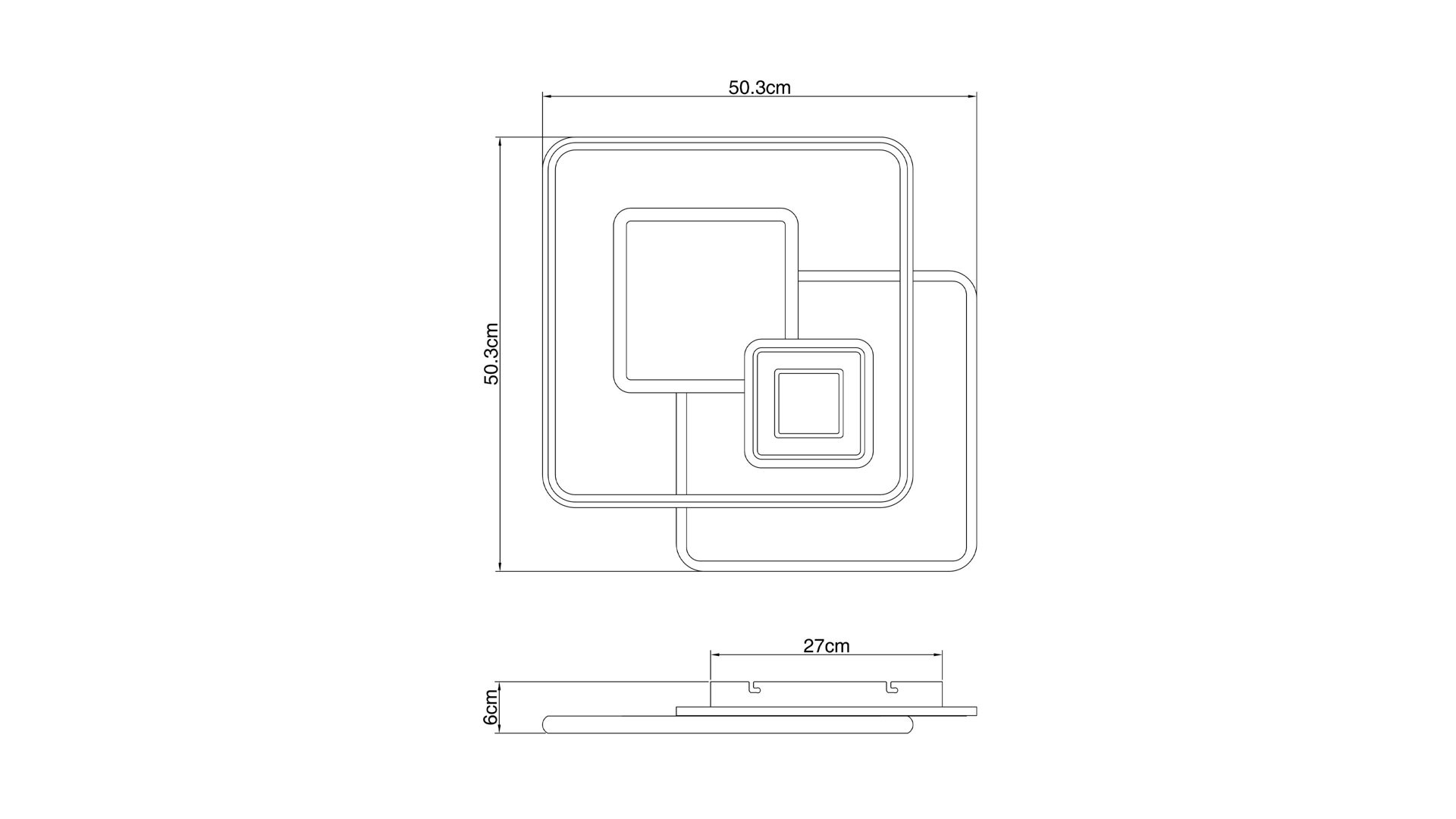 Deckenleuchte Globo lighting aus Metall in Weiß GLOBO Leuchten Serie Roderick - Deckenlampe als SmartLight weißes Metall & opalfarbenes Acryl - ca. 50 x 50 cm