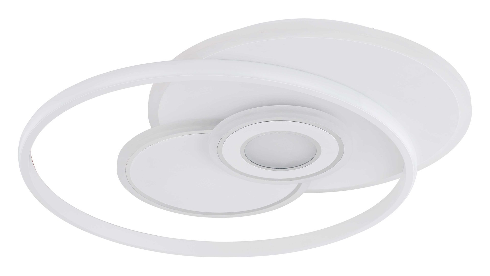 Deckenleuchte Globo lighting aus Metall in Weiß GLOBO Leuchten Serie Roderick - Deckenlampe, per App steuerbar weißes Metall & opalfarbenes Acryl - ca. 54 x 46 cm