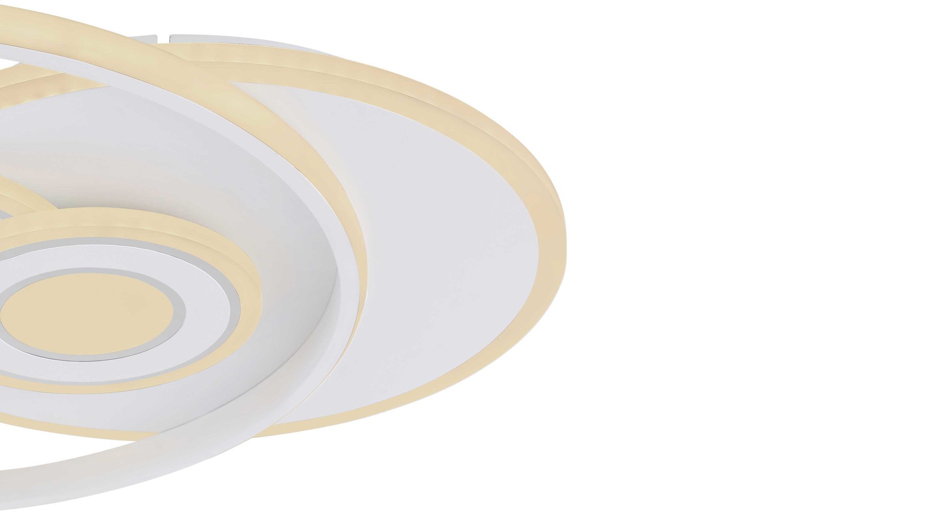 Deckenleuchte Globo lighting aus Metall in Weiß GLOBO Leuchten Serie Roderick - Deckenlampe, per App steuerbar weißes Metall & opalfarbenes Acryl - ca. 54 x 46 cm