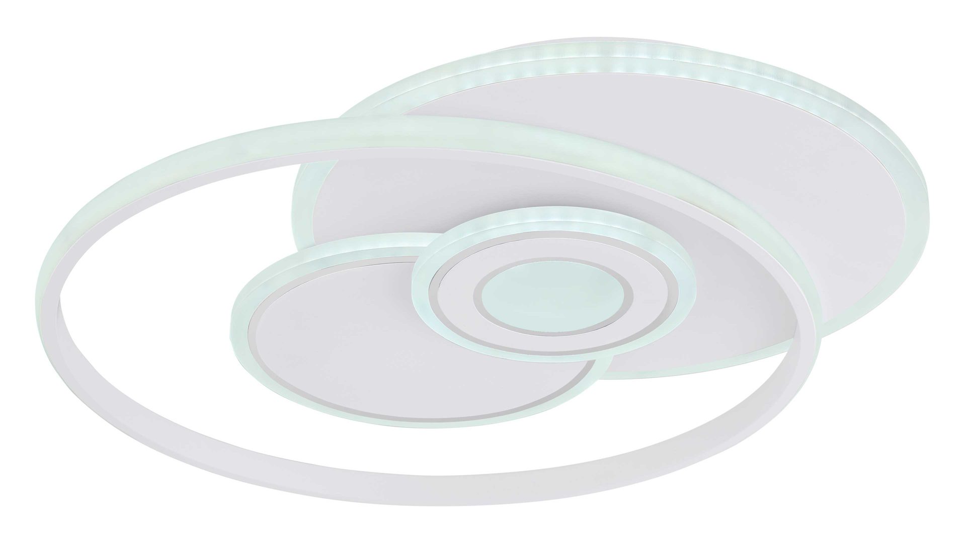 Deckenleuchte Globo lighting aus Metall in Weiß GLOBO Leuchten Serie Roderick - Deckenlampe, per App steuerbar weißes Metall & opalfarbenes Acryl - ca. 54 x 46 cm