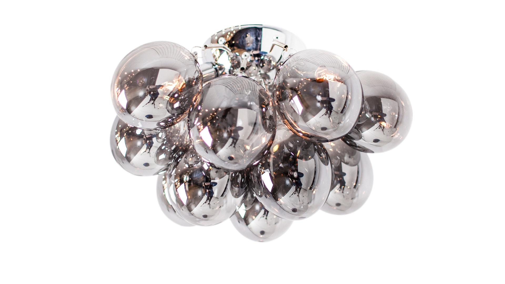 Pendelleuchte By rydens aus Glas in Grau BY RYDÉNS Leuchten Serie Gross - Hängeleuchte rauchgraues Glas - Durchmesser ca. 50 cm