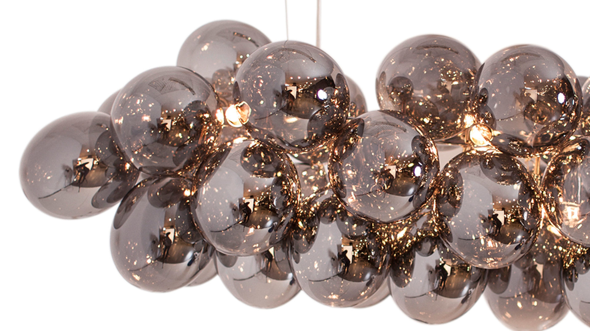 Pendelleuchte By rydens aus Glas in Grau BY RYDÉNS Leuchten Serie  Gross Bar - Hängeleuchte rauchgraues Glas - Länge ca. 80 cm