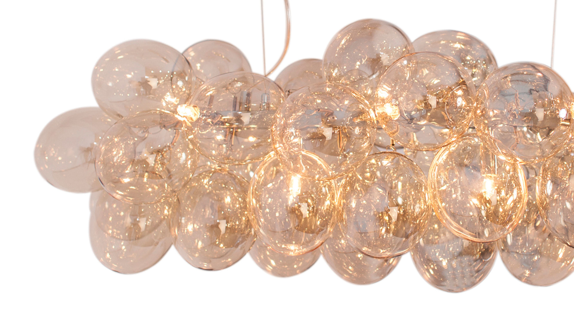 Pendelleuchte By rydens aus Glas in Braun BY RYDÉNS Leuchten Serie Gross Bar - Hängeleuchte amberfarbenes Glas - Länge ca. 80 cm