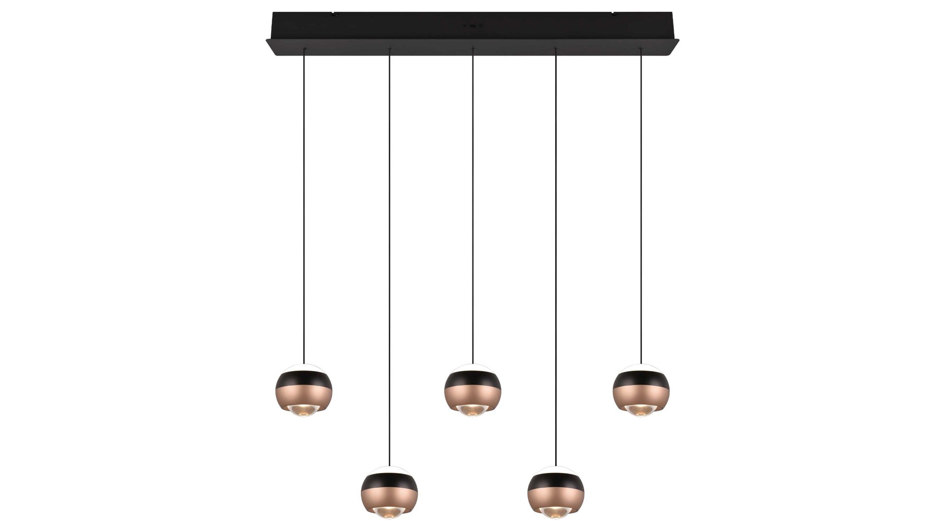 Pendelleuchte Trio lighting for you aus Metall in Schwarz TRIO Leuchten Serie Orbit - Hängelampe mattschwarzes Metall - Länge ca. 100 cm