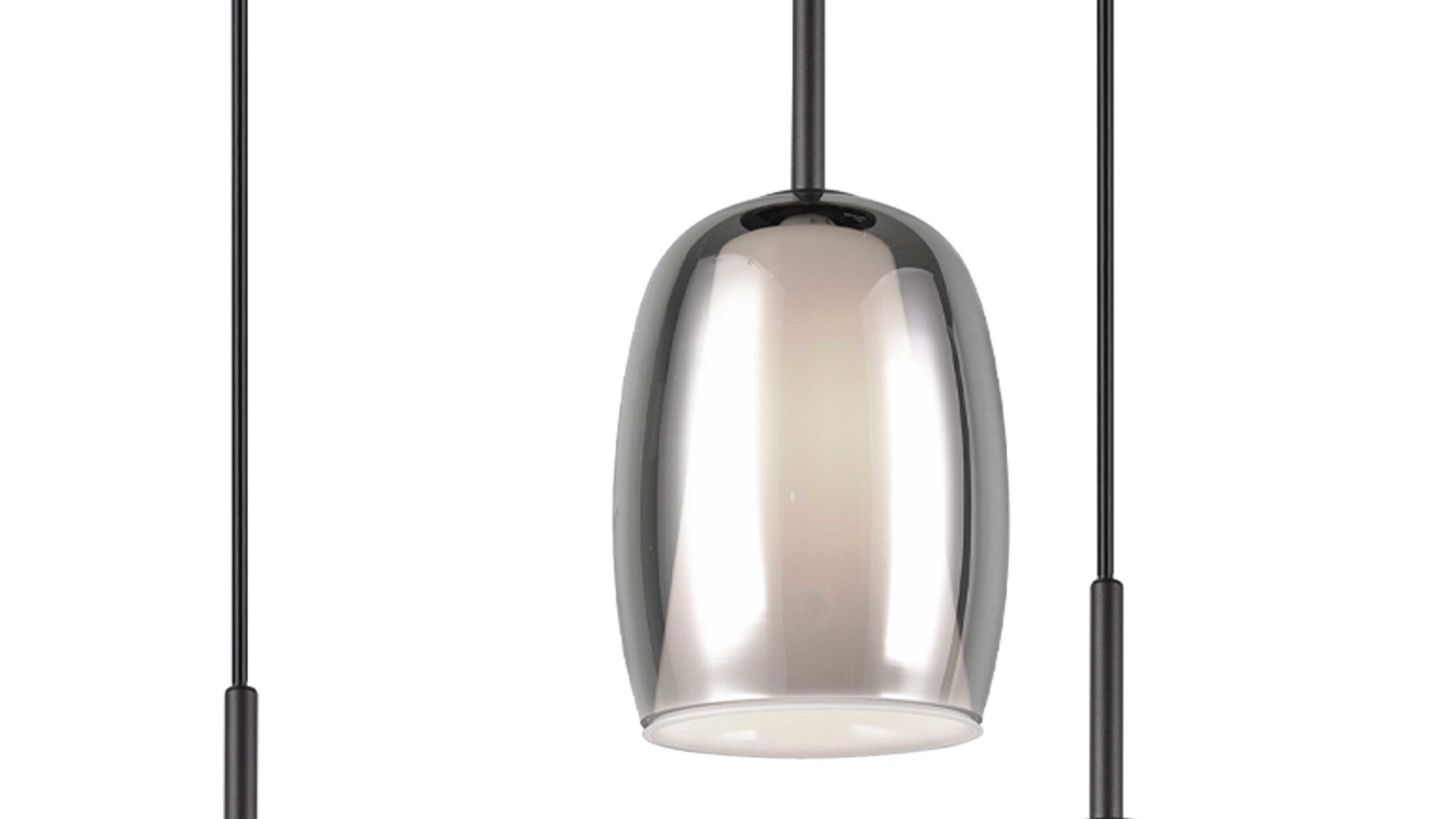 Pendelleuchte Trio lighting for you aus Glas in Grau TRIO Leuchten Serie Barret - Hängelampe Rauchglas & weißes Glas - Länge ca. 95 cm