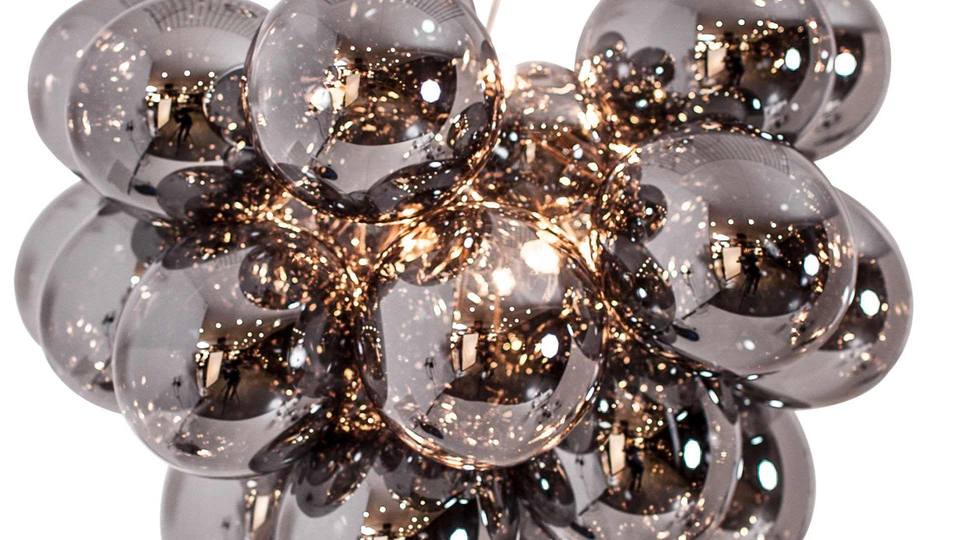 Pendelleuchte By rydens aus Glas in Grau BY RYDÉNS Leuchten Serie Gross Grande - Hängeleuchte rauchfarbenes Glas - Durchmesser ca. 62 cm