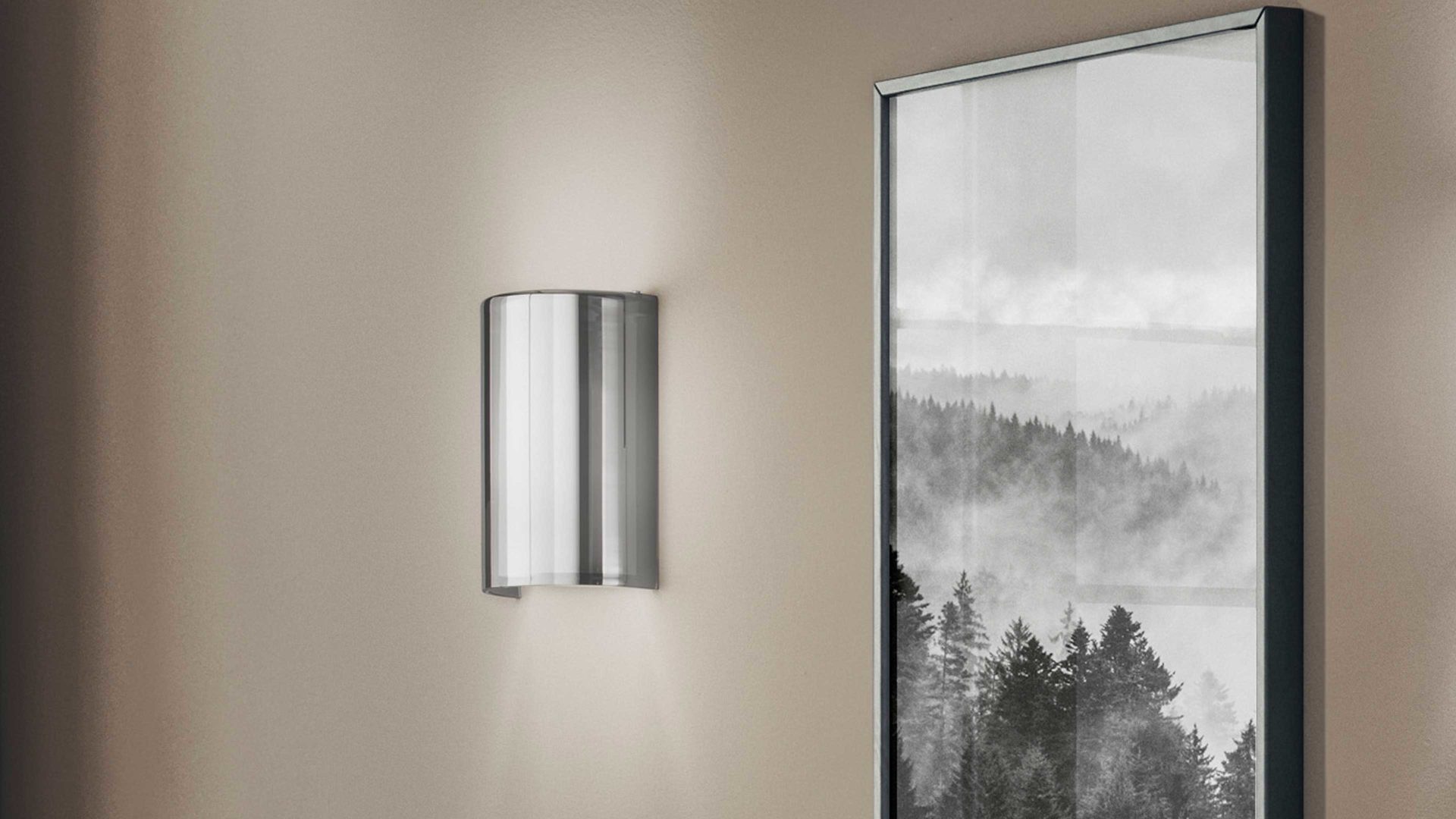 Wandleuchte Fabas luce s.p.a. aus Glas in Hellgrau FABAS LUCE Leuchten Serie Maribel graues Glas - Höhe ca. 33 cm