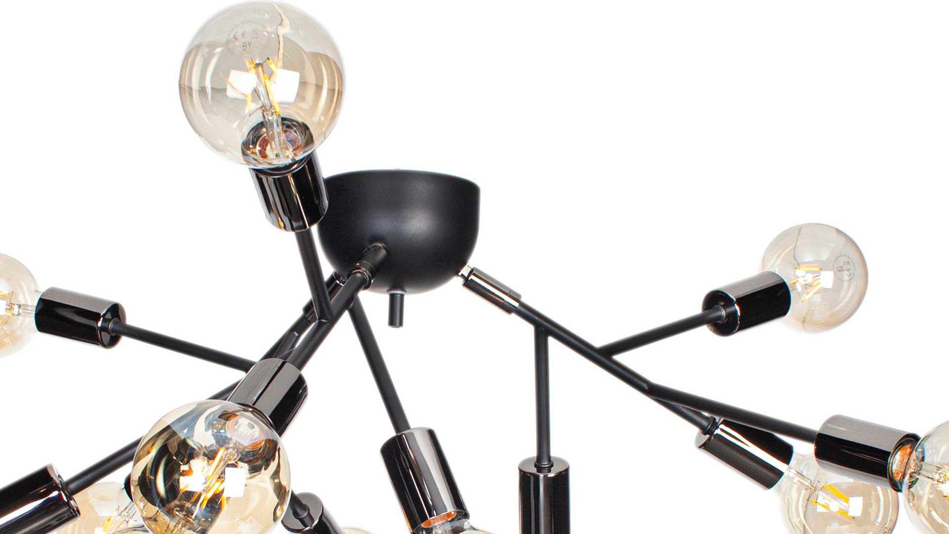 Deckenleuchte By rydens aus Metall in Schwarz BY RYDÉNS Leuchten Serie Heroes - Deckenleuchte Schwarz & Chrom - 12flammig