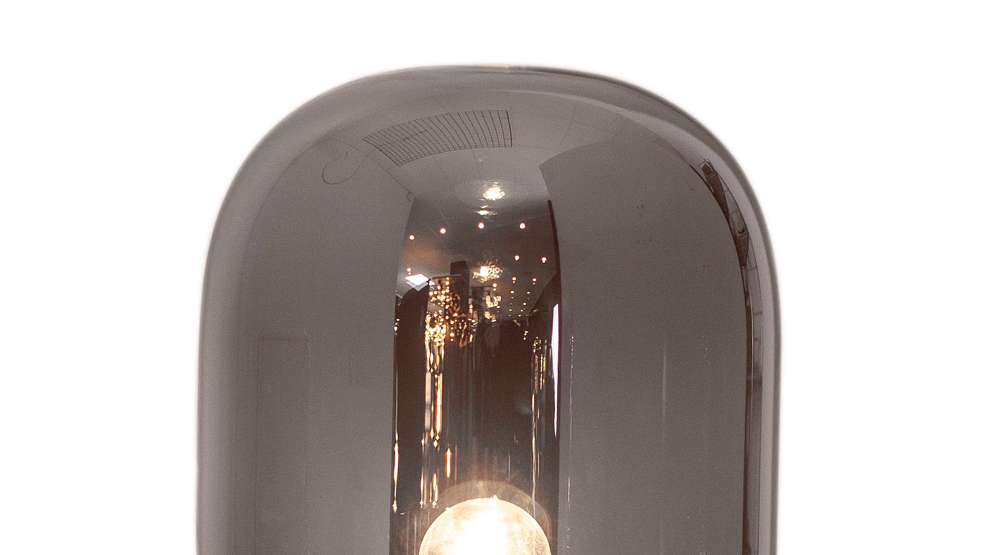 Tischleuchte By rydens aus Metall in Grau BY RYDÉNS Leuchten Serie Leola - Tischleuchte rauchgraues Glas & Schwarz - Höhe ca. 34 cm