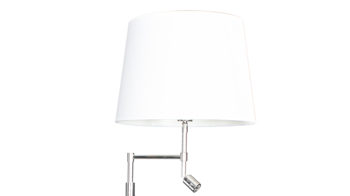 Stehleuchte By rydens aus Textil in Weiß BY RYDÉNS Leuchten Serie Orlando - Stehleuchte Weiß & Chromfarben - Höhe ca. 157 cm