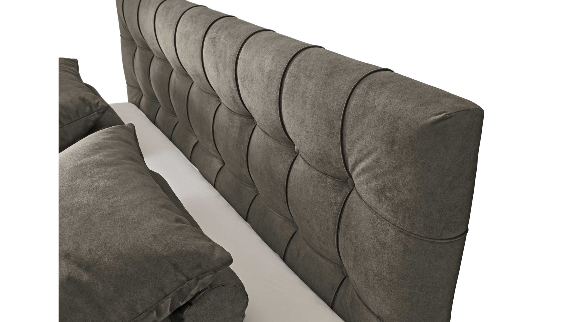 Boxspringbett Ed lifestyle (black red white) aus Stoff in Braun Boxspringbett Oregon 8 espressofarbener Chenille Salvador 04 - Liegefläche ca. 180 x 200 cm