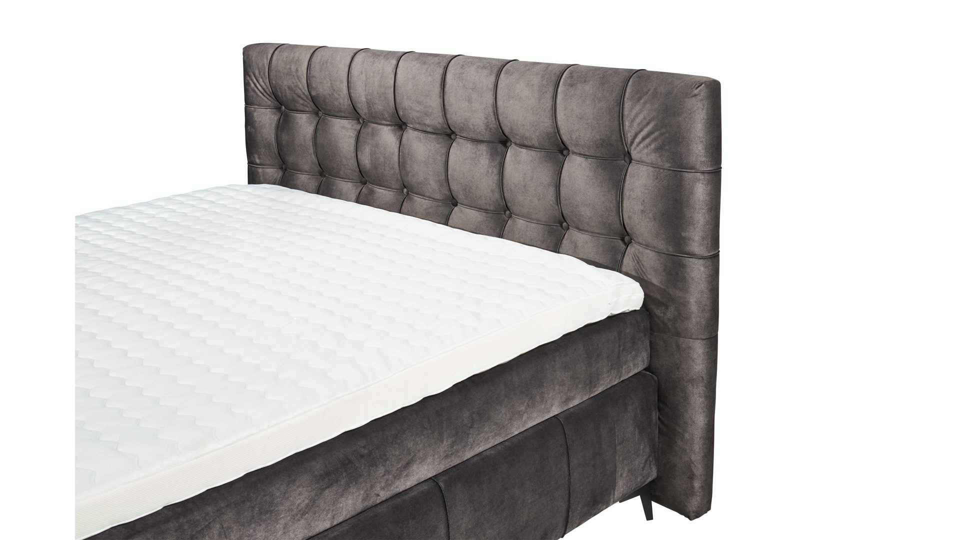 Boxspringbett Ed lifestyle (black red white) aus Stoff in Braun Boxspringbett Oregon 8 espressofarbener Chenille Salvador 04 - Liegefläche ca. 180 x 200 cm