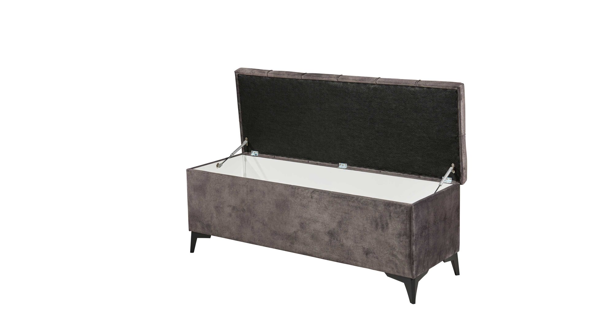 Truhe Ed lifestyle (black red white) aus Stoff in Braun Truhenbank Oregon 8 espressofarbener Chenille Salvador 04 - ca. 139 x 50 cm