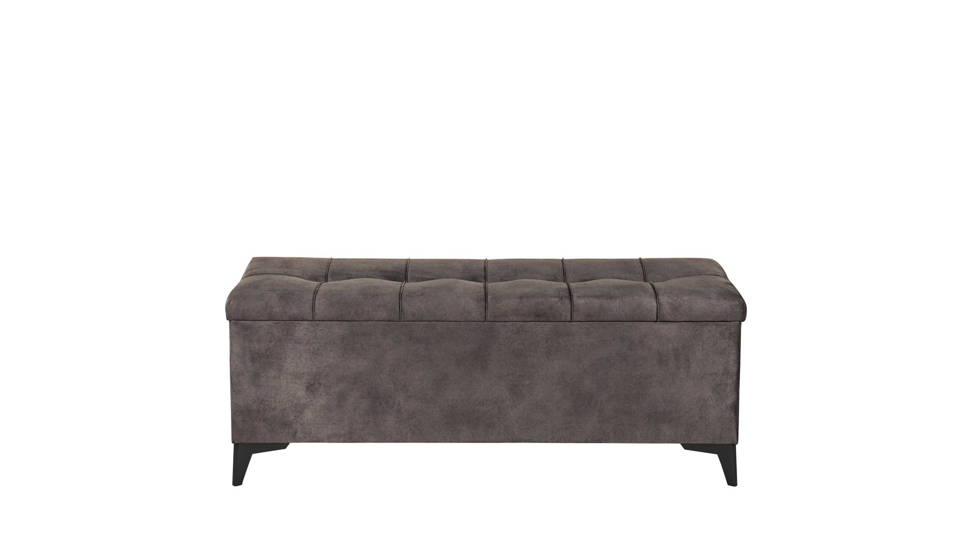 Truhe Ed lifestyle (black red white) aus Stoff in Braun Truhenbank Oregon 8 espressofarbener Chenille Salvador 04 - ca. 139 x 50 cm