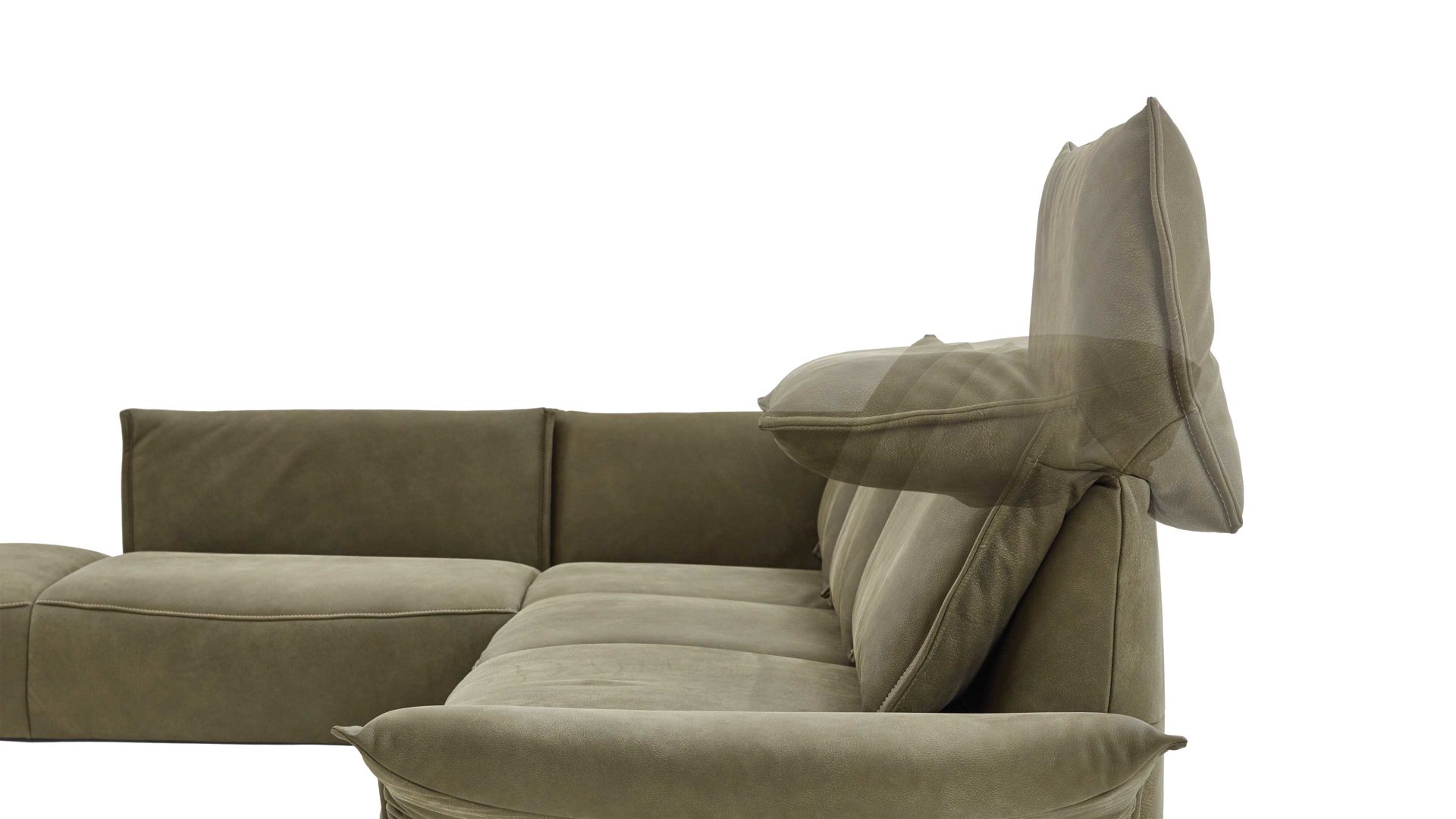 Ecksofa Koinor aus Leder in Grün KOINOR Polsterecke Vineto grüner Lederbezug India & Schwertkufen - ca.  207 x 272 cm