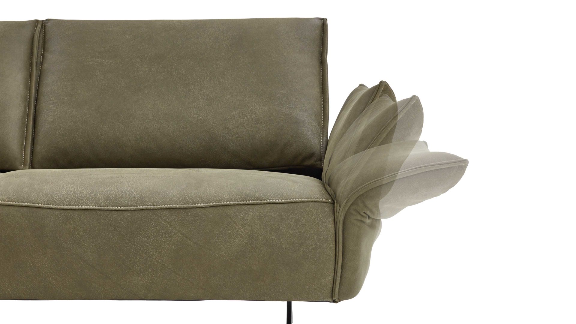 Ecksofa Koinor aus Leder in Grün KOINOR Polsterecke Vineto grüner Lederbezug India & Schwertkufen - ca.  207 x 272 cm