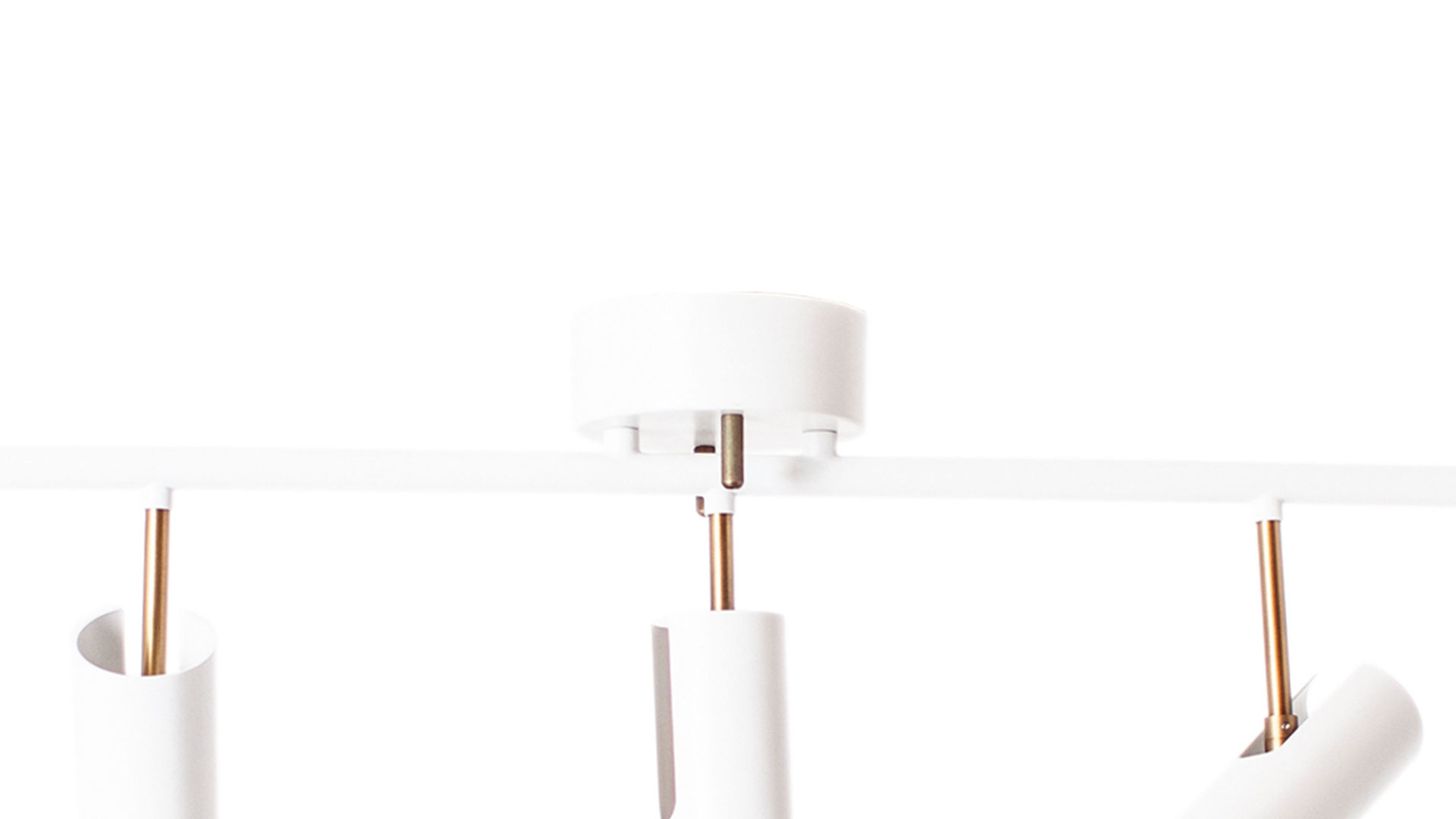 Deckenleuchte By rydens aus Metall in Weiß BY RYDÉNS Leuchten Serie Puls Bar- Deckenleuchte weißes Metall, fünf Spots - Länge ca. 110 cm
