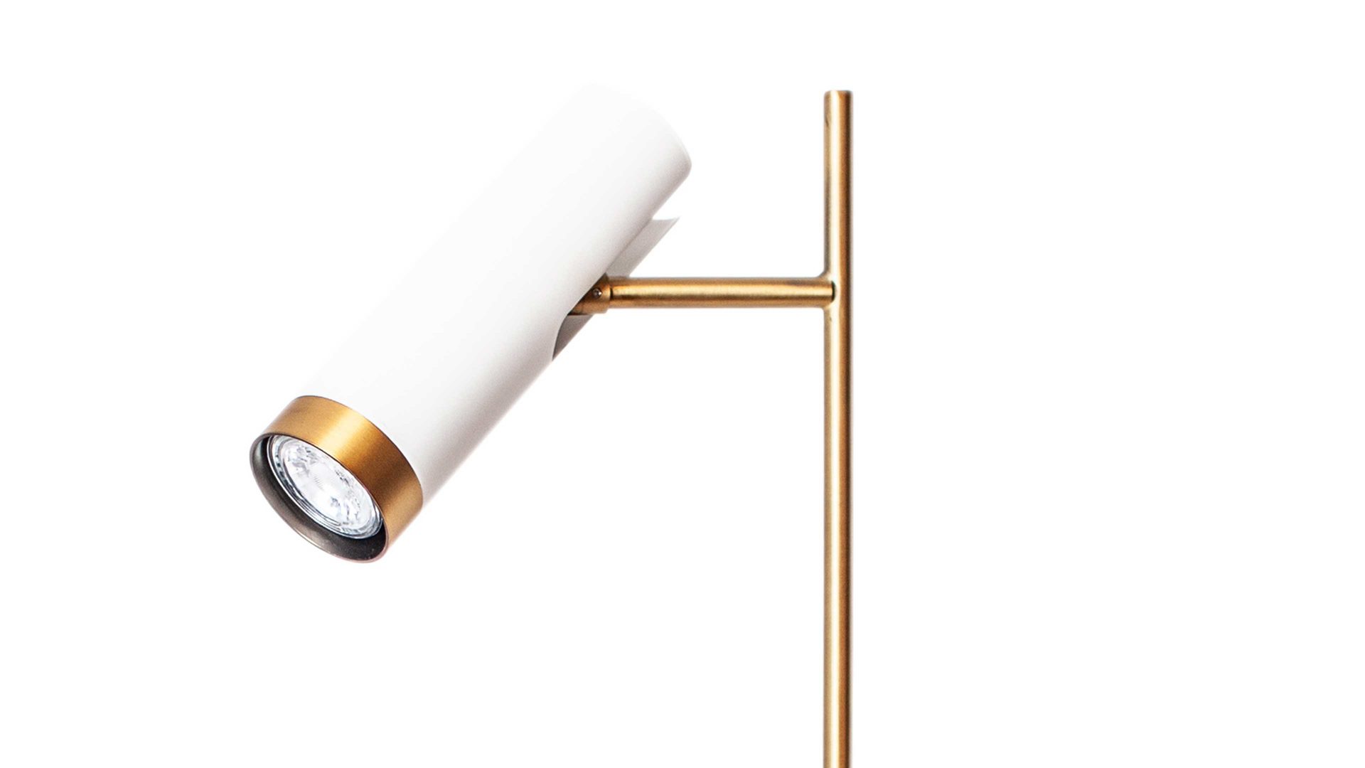 Tischleuchte By rydens aus Metall in Weiß BY RYDÉNS Leuchten Serie Puls - Tischleuchte Weiß & Gold - Höhe ca. 49 cm