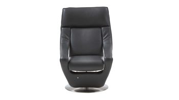 Einzelsessel Koinor aus Leder in Schwarz KOINOR Funktionssessel Yoko schwarzer Lederbezug Classic & Metalldrehteller