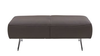 Polsterhocker Koinor aus Leder in Braun KOINOR Hockerbank Vineto carbonefarbenes Leder Bull & Schwertkufen - ca. 124 x 64 cm