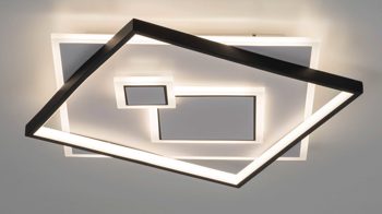 Deckenleuchte Paul neuhaus aus Metall in Weiß Paul Neuhaus Leuchten Serie Mailak weißes & schwarzes Metall - ca. 57 x 57 cm