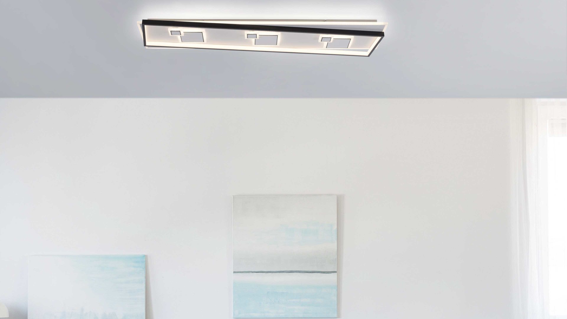 Deckenleuchte Paul neuhaus aus Metall in Weiß Paul Neuhaus Leuchten Serie Mailak weißes & schwarzes Metall - ca. 98 x 30 cm