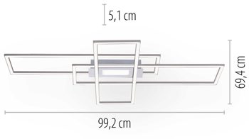 Deckenleuchte Just light. (leuchtendirekt) aus Metall in Metallfarben JUST LIGHT. Leuchten Serie Asmin - Deckenleuchte Metall - Länge ca. 99 cm