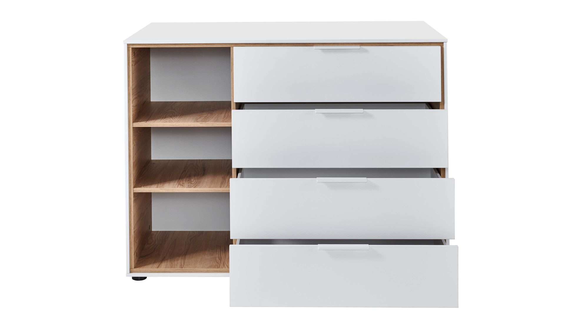 Kombikommode Paidi aus Holz in Weiß Paidi Lieven - Kombikommode Kreideweiß & Eiche Montana  - Breite ca. 126 cm