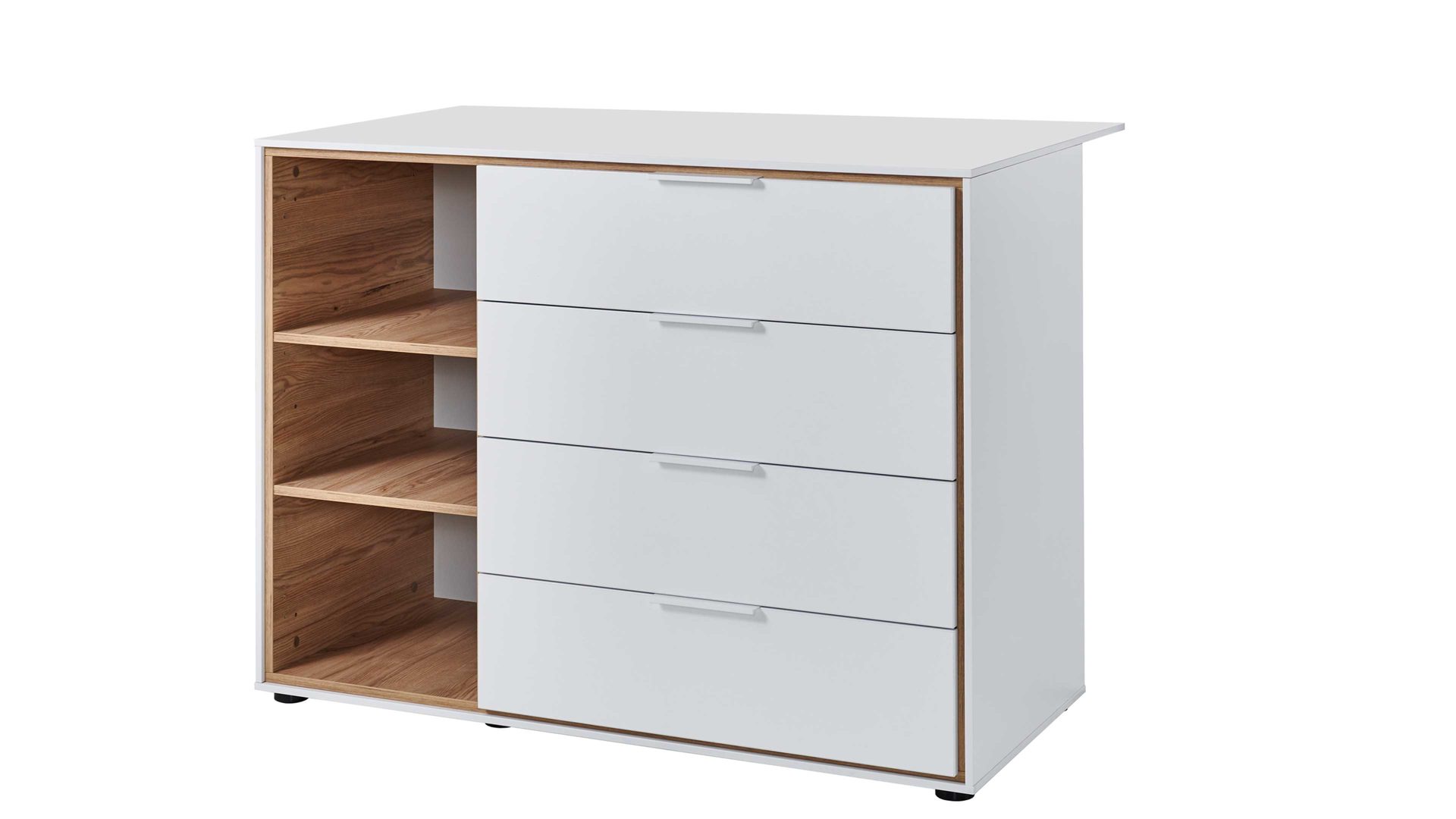 Kombikommode Paidi aus Holz in Weiß Paidi Lieven - Kombikommode Kreideweiß & Eiche Montana  - Breite ca. 126 cm
