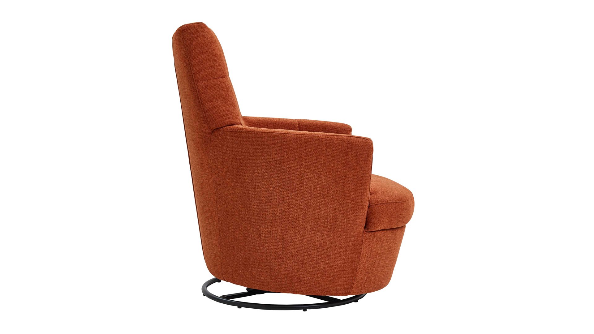 Polstersessel KAWOO aus Stoff in Orange KAWOO Drehsessel SE53 Signal-oranger Strukturbezug TCM757 & schwarzer Metallring