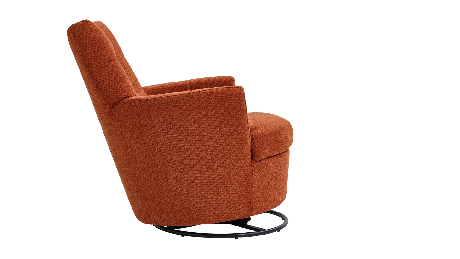 Polstersessel KAWOO aus Stoff in Orange KAWOO Drehsessel SE53 Signal-oranger Strukturbezug TCM757 & schwarzer Metallring