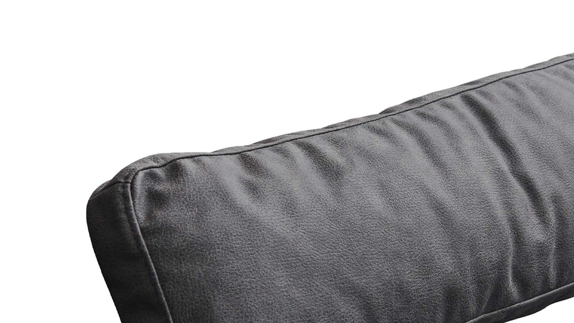 Einzelkissen Dietsch. aus Stoff in Anthrazit Polsterprogramm Rhodos - Nierenkissen anthrazitfarbener Stoff Bulus - Länge ca. 60 cm