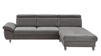 Ecksofa Dietsch. aus Stoff in Anthrazit Polsterprogramm Rhodos - Ecksofa anthrazitfarbener Stoff Bulus - ca. 280 x 210  cm