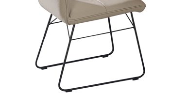 Polsterstuhl combinessa aus Leder in Hellgrau Combinessa Serie Ganza - Polsterstuhl 6512 hellgrauer Longlife-Dicklederbezug Bronco 85 & schwarzes Kufengestell E