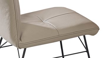 Polsterstuhl combinessa aus Leder in Hellgrau Combinessa Serie Ganza - Polsterstuhl 6512 hellgrauer Longlife-Dicklederbezug Bronco 85 & schwarzes Kufengestell E