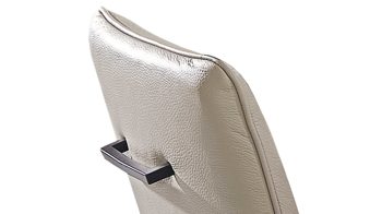 Polsterstuhl combinessa aus Leder in Hellgrau Combinessa Serie Ganza - Polsterstuhl 6512 hellgrauer Longlife-Dicklederbezug Bronco 85 & schwarzes Kufengestell E