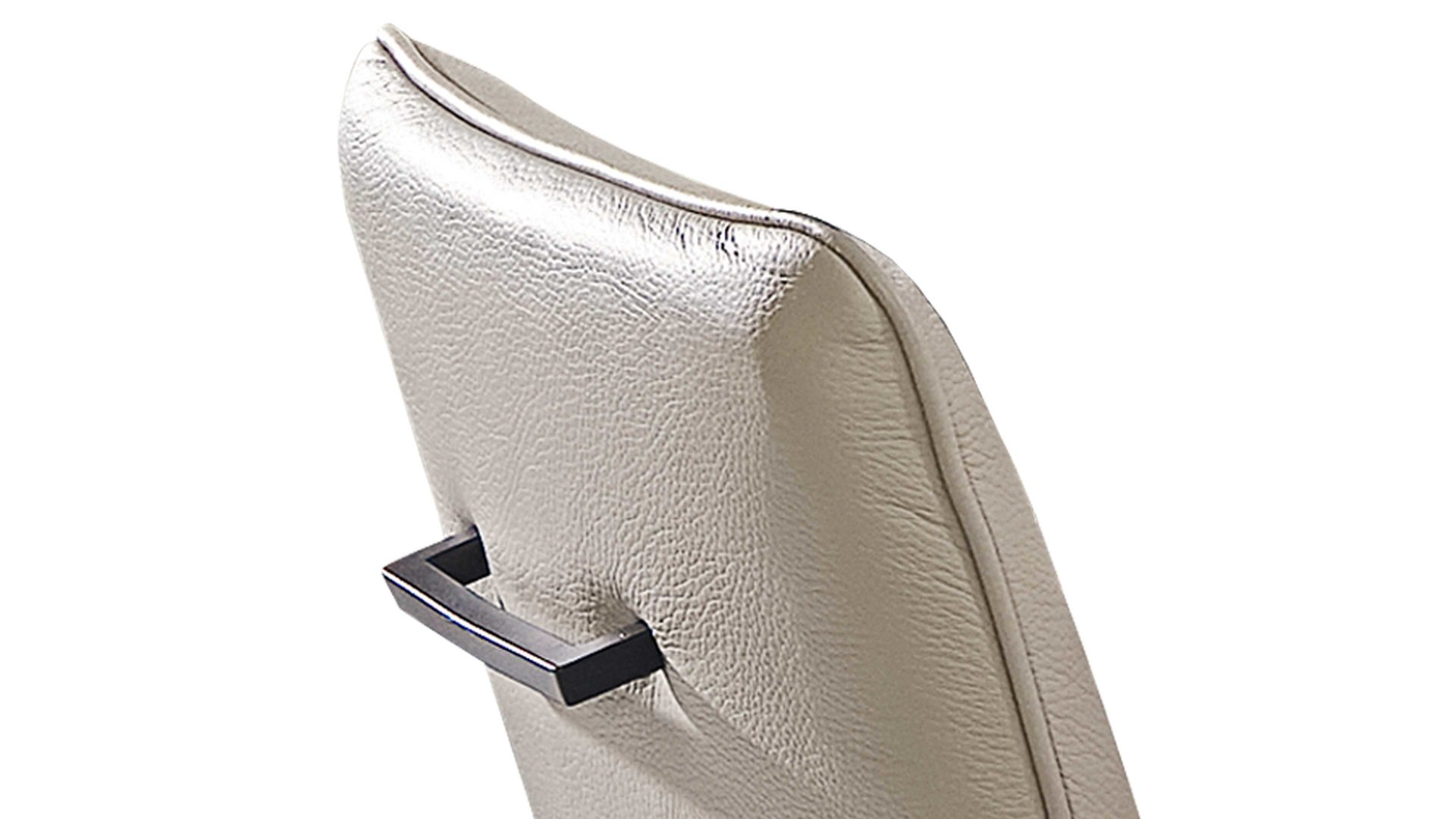 Polsterstuhl combinessa aus Leder in Hellgrau Combinessa Serie Ganza - Polsterstuhl 6512 hellgrauer Longlife-Dicklederbezug Bronco 85 & schwarzes Kufengestell E