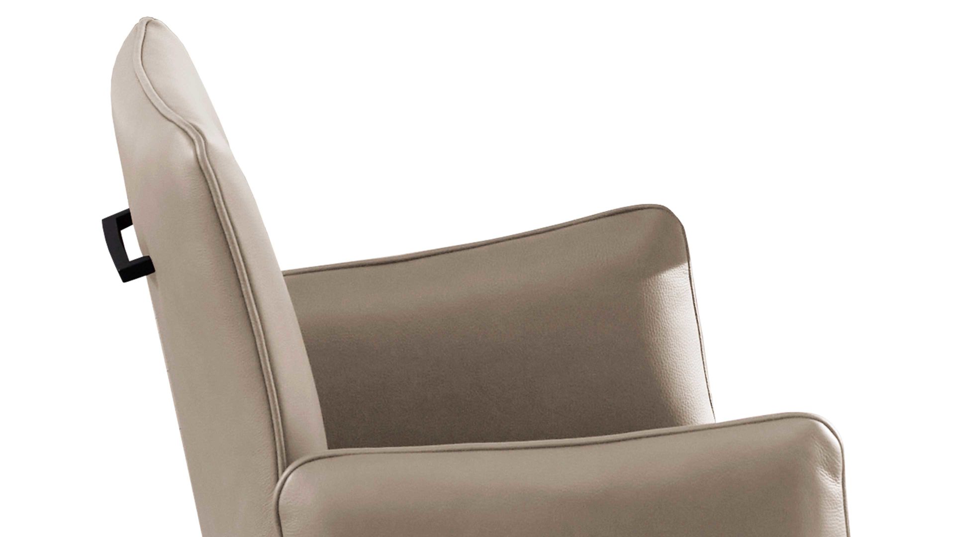 Polsterstuhl combinessa aus Leder in Hellgrau Combinessa Serie Ganza - Armlehn-Polsterstuhl 6512 hellgrauer Longlife-Dicklederbezug Bronco 85 & schwarzes Kufengestell E