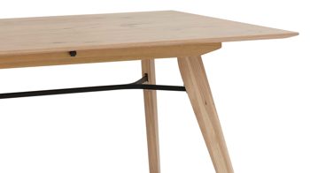 Auszugtisch combinessa aus Leder in Holzfarben Hell Combinessa Serie Ganza - Auszugtisch 5403 biancofarbene Asteiche - ca. 180 - 220 x 90 cm