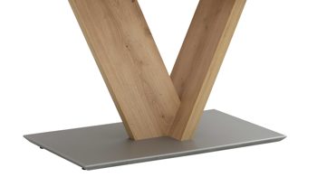 Auszugtisch combinessa aus Holz in Edelstahl Combinessa Serie Ganza - Funktions-Esstisch 5401 Asteiche & Edelstahl - ca. 130 - 178 x 90 cm