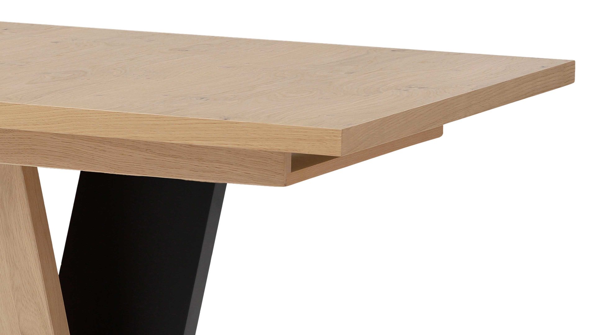 Auszugtisch combinessa aus Holz in Schwarz Combinessa Serie Ganza - Funktions-Esstisch 5402 Artisan Eiche & Schwarz - ca. 120 - 168 x 90 cm
