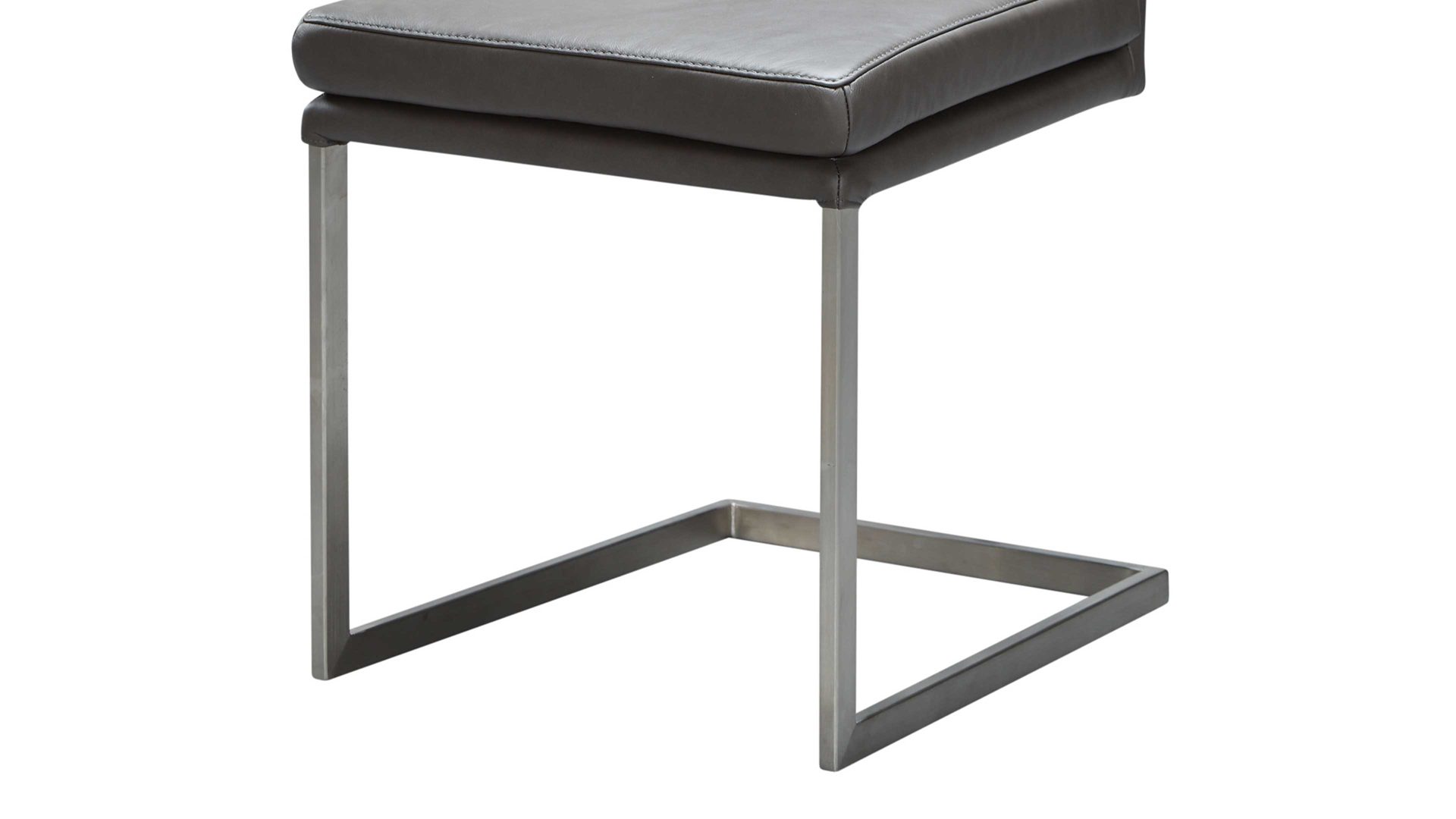 Schwingstuhl combinessa aus Leder in Grau Combinessa Serie Gavello - Schwingstuhl 6155 graues LongLife-Dickleder Cloud 83 & Edelstahlgestell