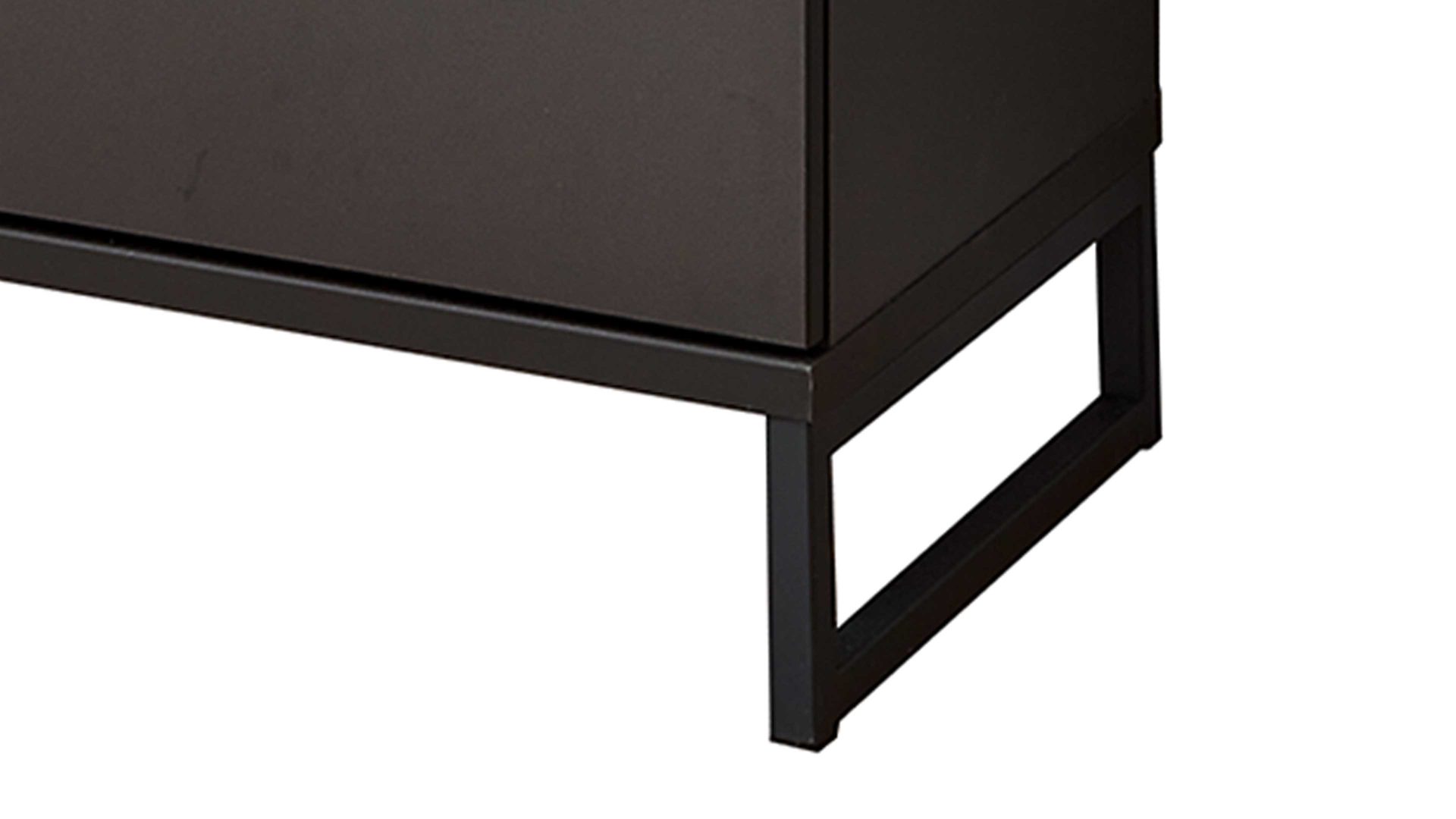 Vitrine Ideal möbel aus Holz in Dunkelgrau Wohnmöbel Serie Mountain - Vitrine Cosmosgrau & Eiche Viking - drei Türen, eine Schublade