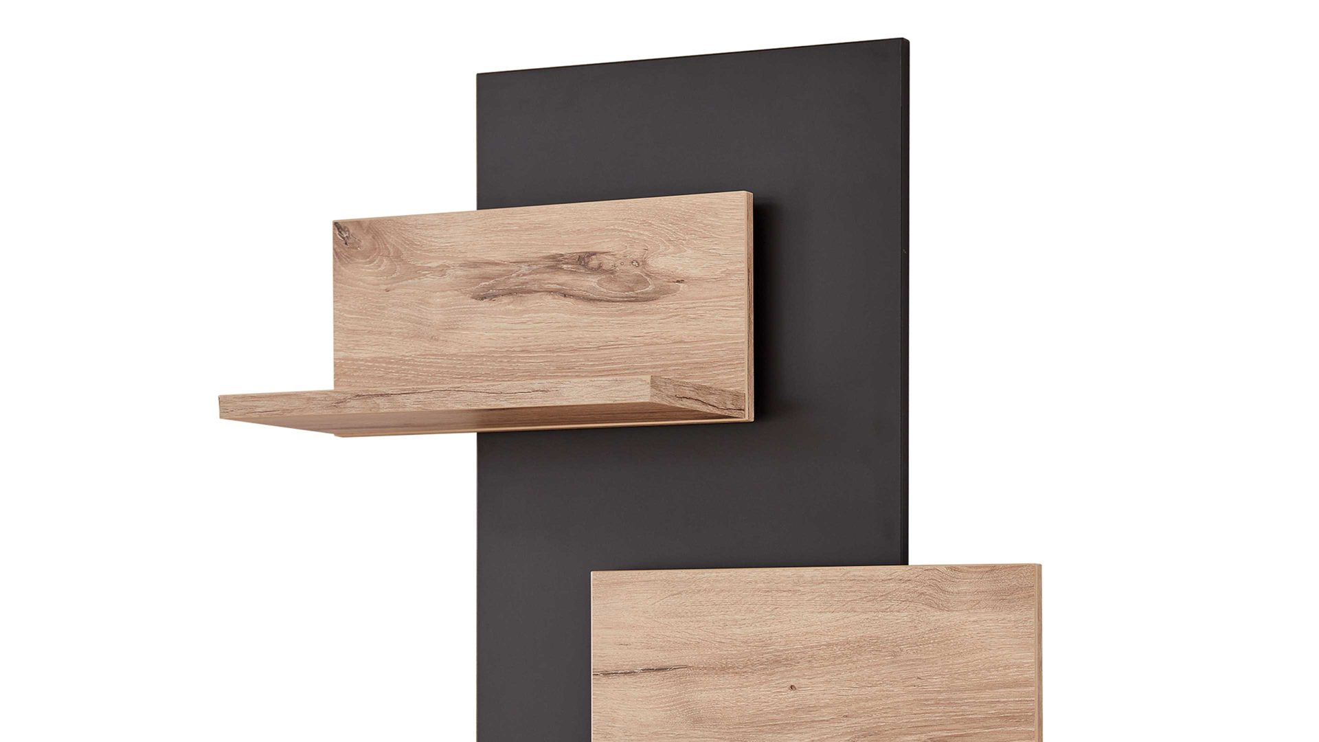 Wandregal Ideal möbel aus Holz in Holzfarben Wohnmöbel Serie Mountain - Wandregal Eiche Viking & Cosmosgrau - Höhe ca. 98 cm