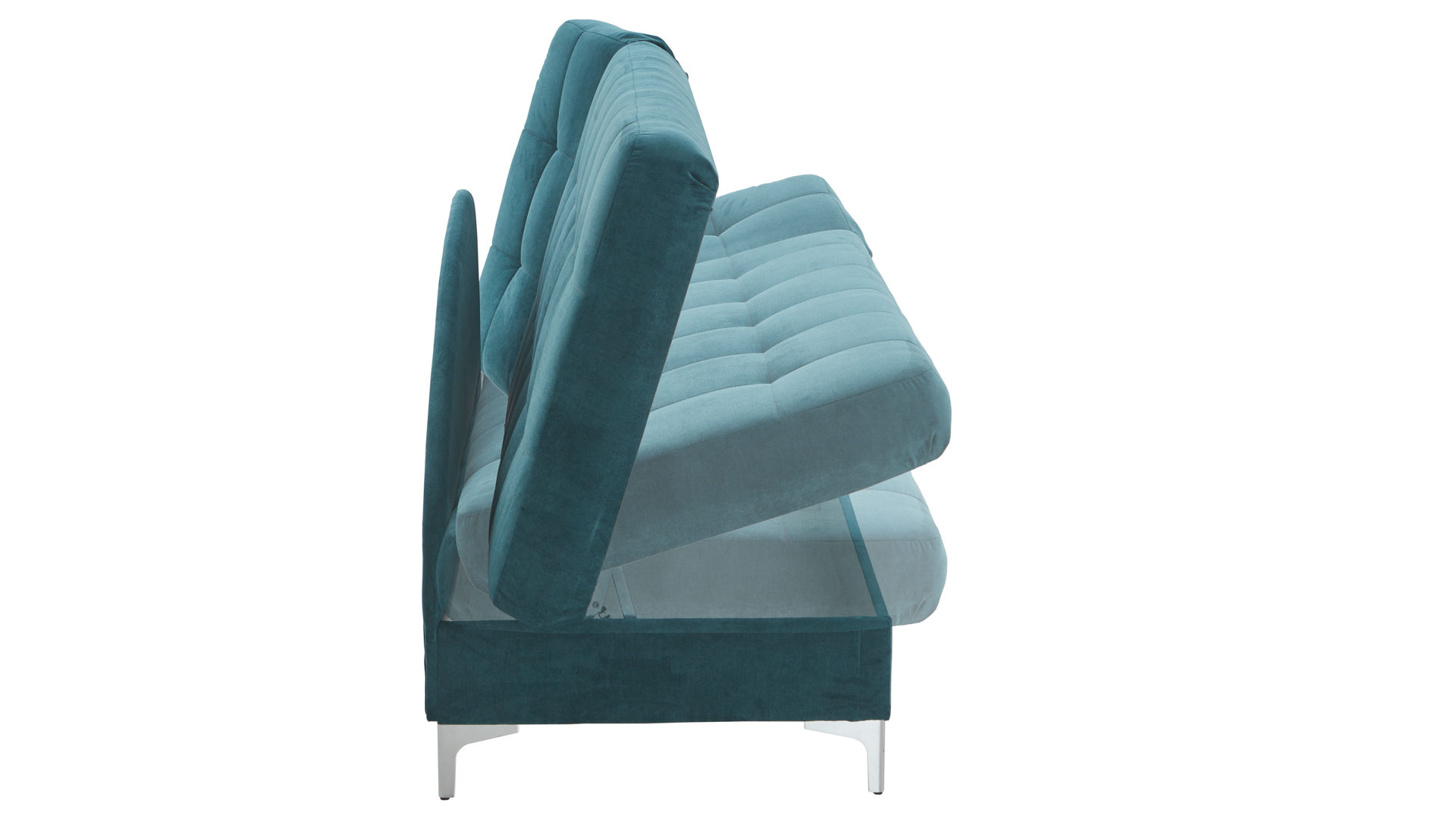 Schlafsofa Nehl aus Stoff in Blau Schlafsofa Greta smaragdfarbener Bezug Austin - Liegefläche ca. 80 x 200 cm