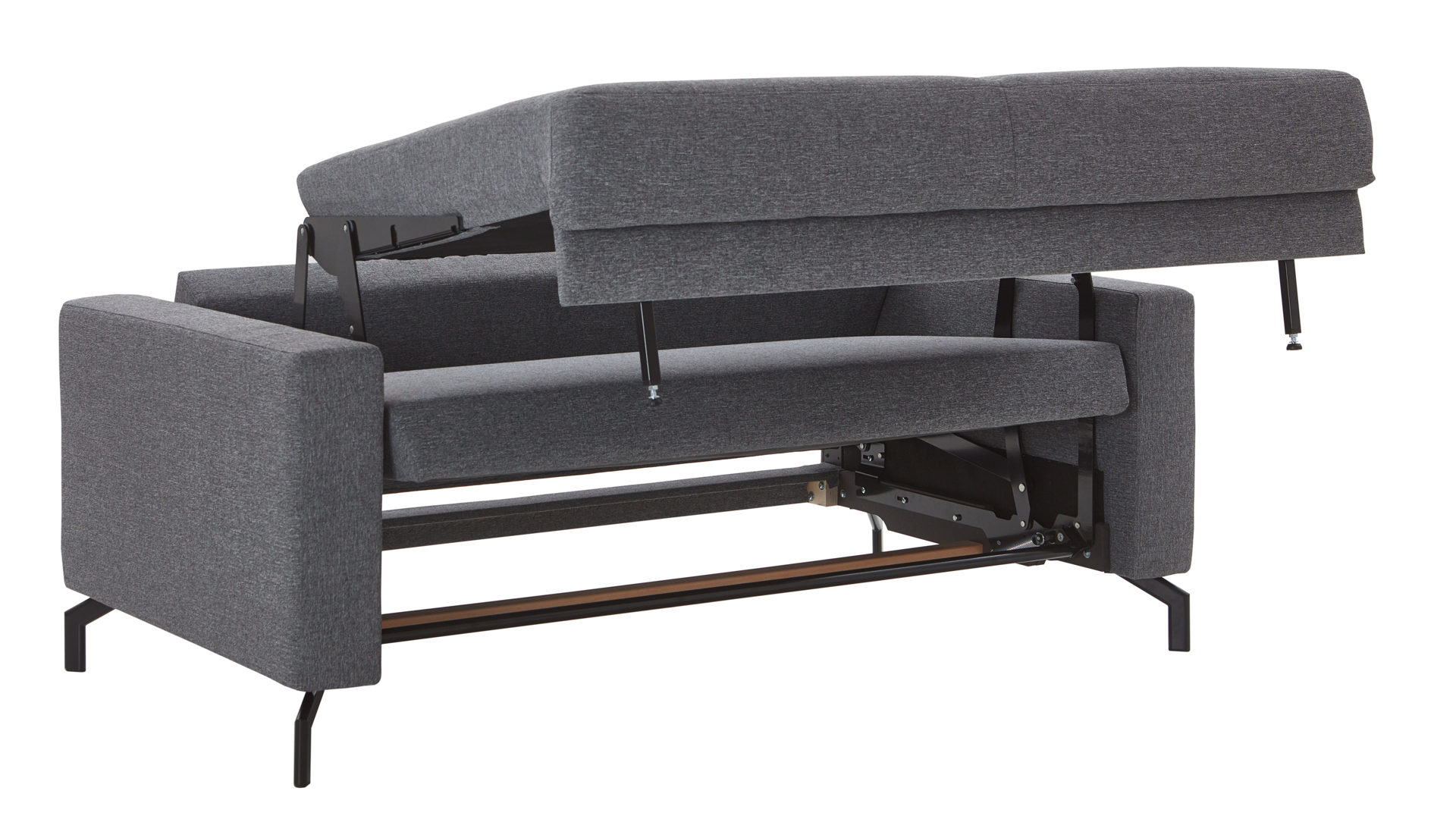 Schlafsofa Nehl aus Stoff in Grau Schlafsofa Florida grauer Bezug Aura - Liegefläche ca. 140 x 200 cm